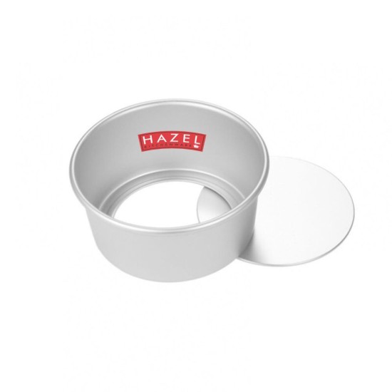 HAZEL Aluminium Detachable Cake Moulds | Removable Bottom Cake Tin | Round Cake Mould Removable Base | Baking Essentials Tools For OTG Microwave, Small