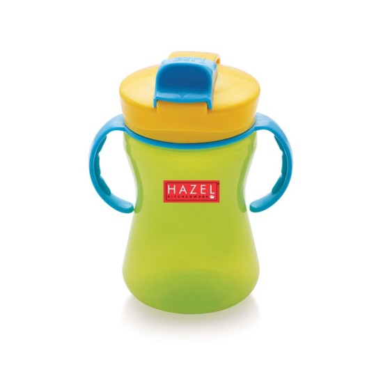 HAZEL Plastic Water Bottle with Smart Lock | Food Grade Smart Bottle with Straw