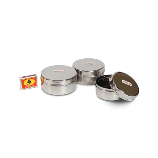 HAZEL Mini Stainless Steel Spice Containers 3 Pc Set