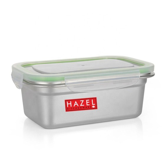 HAZEL Stainless Steel Containers for Storage with Transparent Lid | Large Steel Dabba | Airtight Steel Containers for Kitchen | Leakproof Microwave Safe Containers for Kitchen Storage, 2600 ML