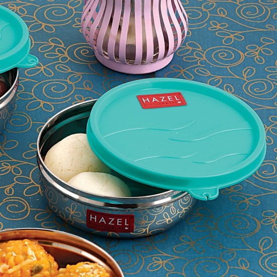 HAZEL Stainless Steel Air Tight Containers for Storage & Tiffin Box | Lunch Box with Leakproof Lid