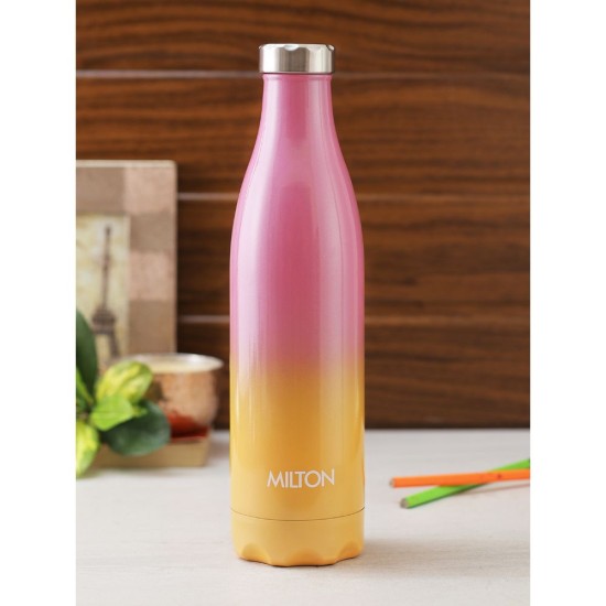 Milton PRUDENT 800 Thermosteel Hot & Cold Water Bottle 820 ml, Pink - Orange