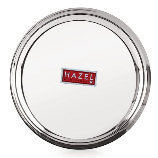 HAZEL Steel Plates For Lunch |Plates Set Steel For Dinner | Steel Plates Set, 25 cm