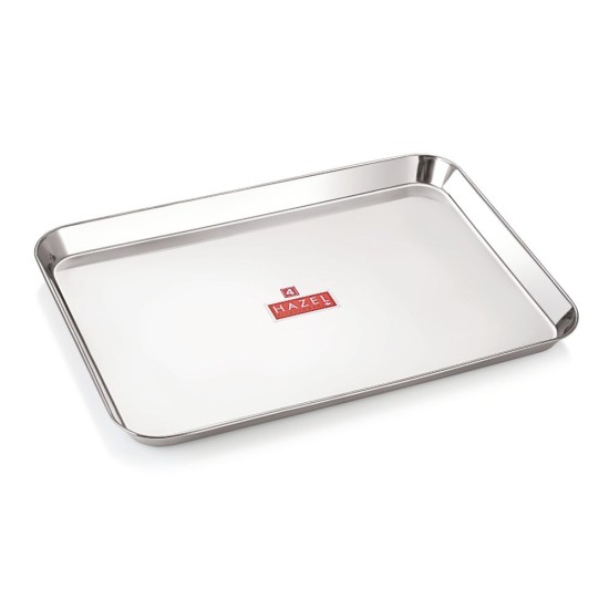 HAZEL Stainless Steel Serivng Tray with Mirror Finish | Serving Platters for Kitchen