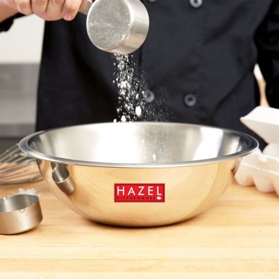 HAZEL Stainless Steel Mixing Bowl | Mixing Bowl for Cake Batter | Kitchen and Baking Accessories Items, 1100 ML