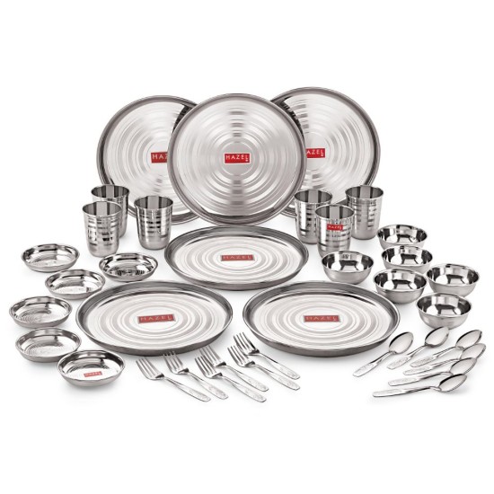 HAZEL Stainless Steel Dinner Set 36 Pcs Designer Gift Set