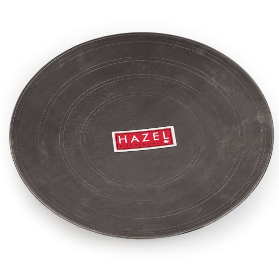 HAZEL Iron Tawa Without Handle for Dosa Roti Chapati Amboli Traditional Loha/Lokhand Tawa Flat Pan, 27 cm (Black)