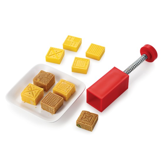 DS Square Fast Peda Sweet Mithai Chocolate Stamping Cutter with 5 Designs