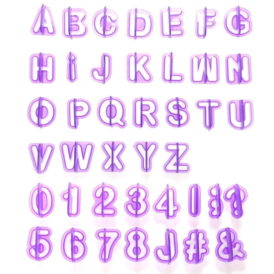 HAZEL Alphabets & Numbers Cookie Cutter Small Mould- 40 Pcs (2.5cmX1cm)