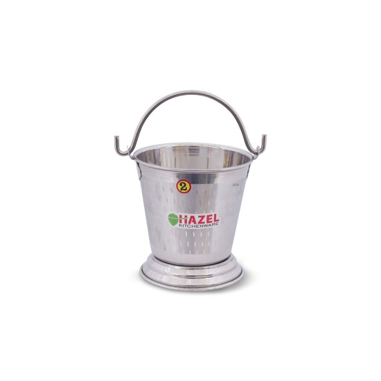 HAZEL Food Curry Dal Serving Stainless Steel Bucket (800 ml), Silver