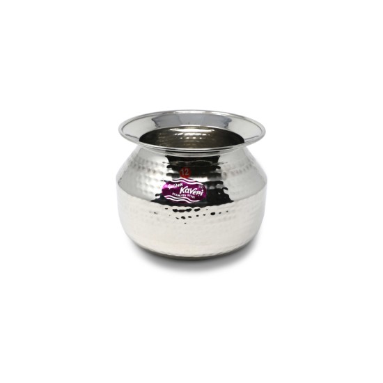 Kaveri Water Storage Hammer tone Stainless Steel Lota Container (2000 ml), Silver
