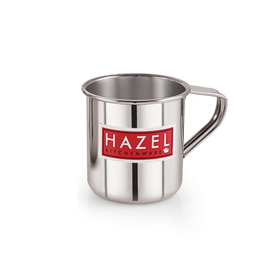 HAZEL Stainless Steel Multipurpose Mug Bucket Shower Bathroom For Home Daily Use Strong and Sturdy, 500 ml, Silver
