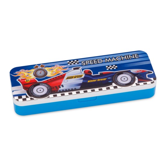 HAZEL Pen Pencil Box for Crayon Organizer | Idea Pen Box with Separator for Pencil, Crayon, Pen & Stationary Organizers | Crayon Box Storage for School Kids, Blue
