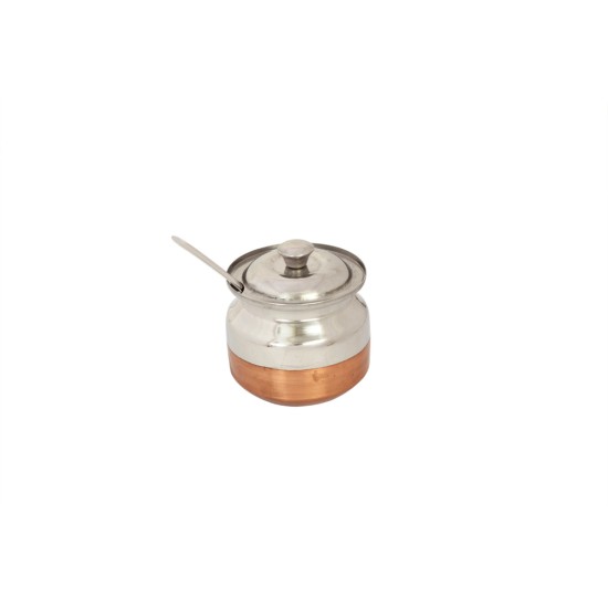 Kaveri Stainless Steel Copper Bottom Kitchen Storage Ghee Dani Oil Pot Container, 250 ML