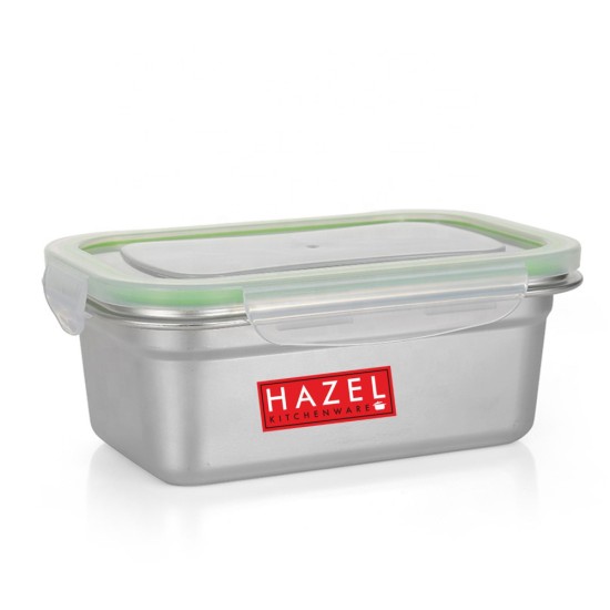 HAZEL Stainless Steel Containers for Storage with Transparent Lid | Large Steel Dabba | Airtight Steel Microwave Containers for Kitchen | Leakproof Containers for Kitchen Storage, 3500 ML