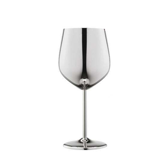 HAZEL Stainless Steel Goblet Wine Glass | Gin Goblets Glass for bar, 250 ML, Silver