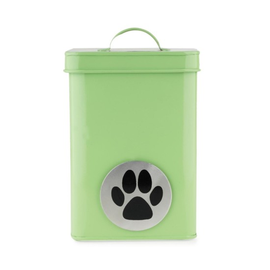 HAZEL Pet Food Container with Lid | Metal Multipurpose Containers for Cat food, Green, 3200 ML