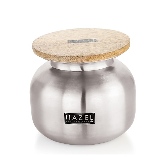 HAZEL Steel Containers for Kitchen with Lid | Air Tight Containers for Storage, 550 ML, Silver