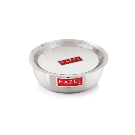 HAZEL Aluminium Kadai Without Handle | Kadhai Aluminium with Cover | Aluminium Induction Tasra with Lid  | Aluminium Cookware with Lid Combo, 2800 ml