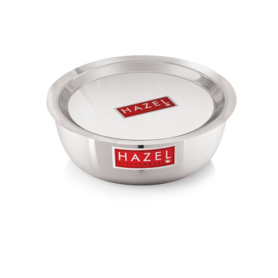 HAZEL Aluminium Kadai Without Handle | Kadhai Aluminium with Cover | Aluminium Induction Tasra with Lid  | Aluminium Cookware with Lid Combo, 4300 ml