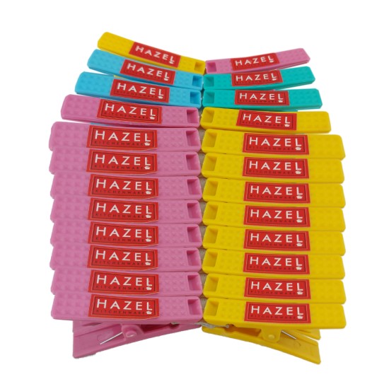 HAZEL Plastic Cloth Clips For Drying Clothes | Chimti For Clothes | Dress Clips For Wet Clothes| Dress Clip Set of 24