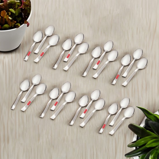 HAZEL Stainless Steel Small spoons set of 24 | Baby Serving Spoon 