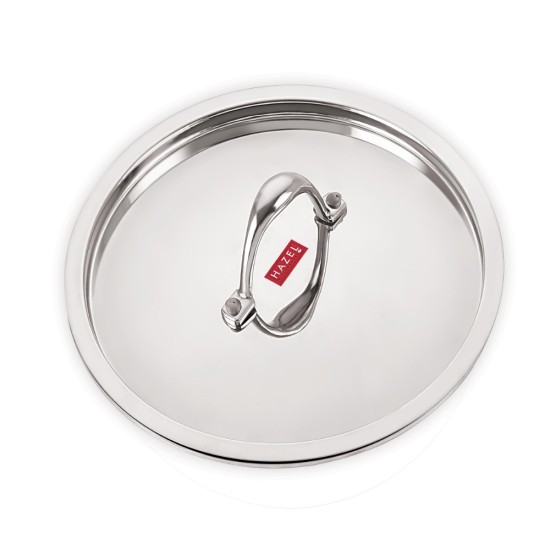 HAZEL Stainless Steel Cookware Plain Lid With Handle (Outer Diameter 30.2 cm, Inner Diameter 28 cm)