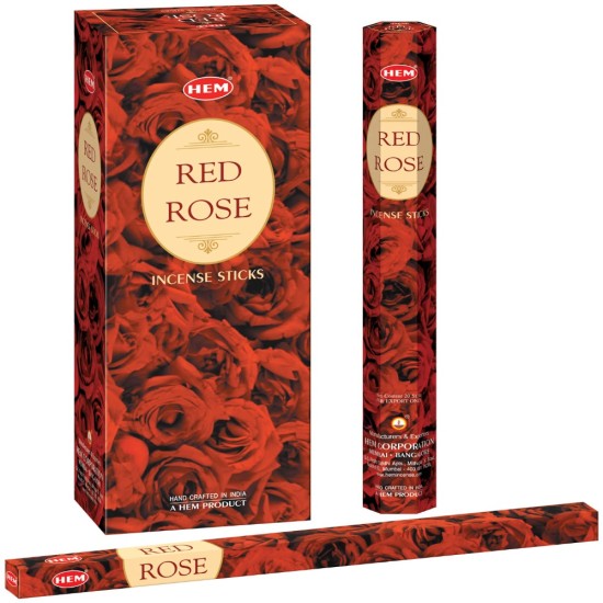 Hem Precious Red Rose Hand Rolled Incense Sticks - 120 Sticks