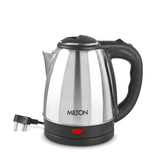 MILTON Stainless Steel 1500 Watts Detachable 360 Degree Auto Cut-off Electric Kettle, 1.2 Litre, Silver