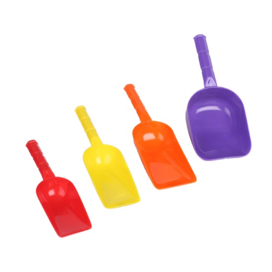 DS Plastic Kitchen Scoops | Reusable Ice Cube Scoop | Playing Scoop for Kids Set of 4