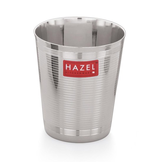 HAZEL Stainless Steel Glass for Water and Juice | Unbreakable Glossy Finish Glass Set of 1, 350 ML